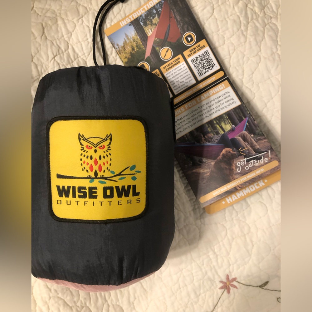 Wise Owl Outfitters Packable Hammock - Charcoal and rose
